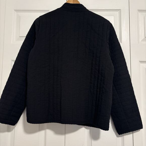 Womens Pure J Jill Black Embroidered Quilted Jacket Size Medium - Picture 4 of 4